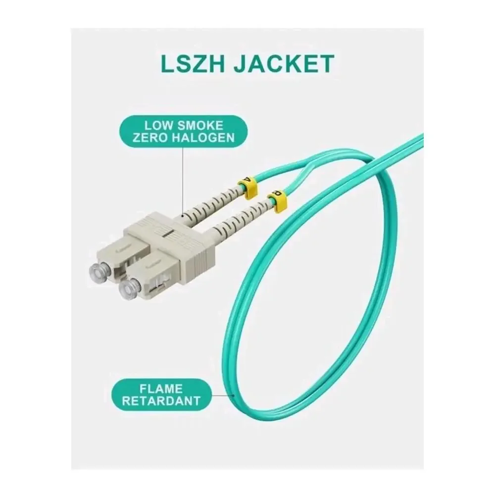 Vandesail Multimode LC to LC Fiber Patch Cable OM3 OFNP 10G 50/125µm 2M(6.56FT)